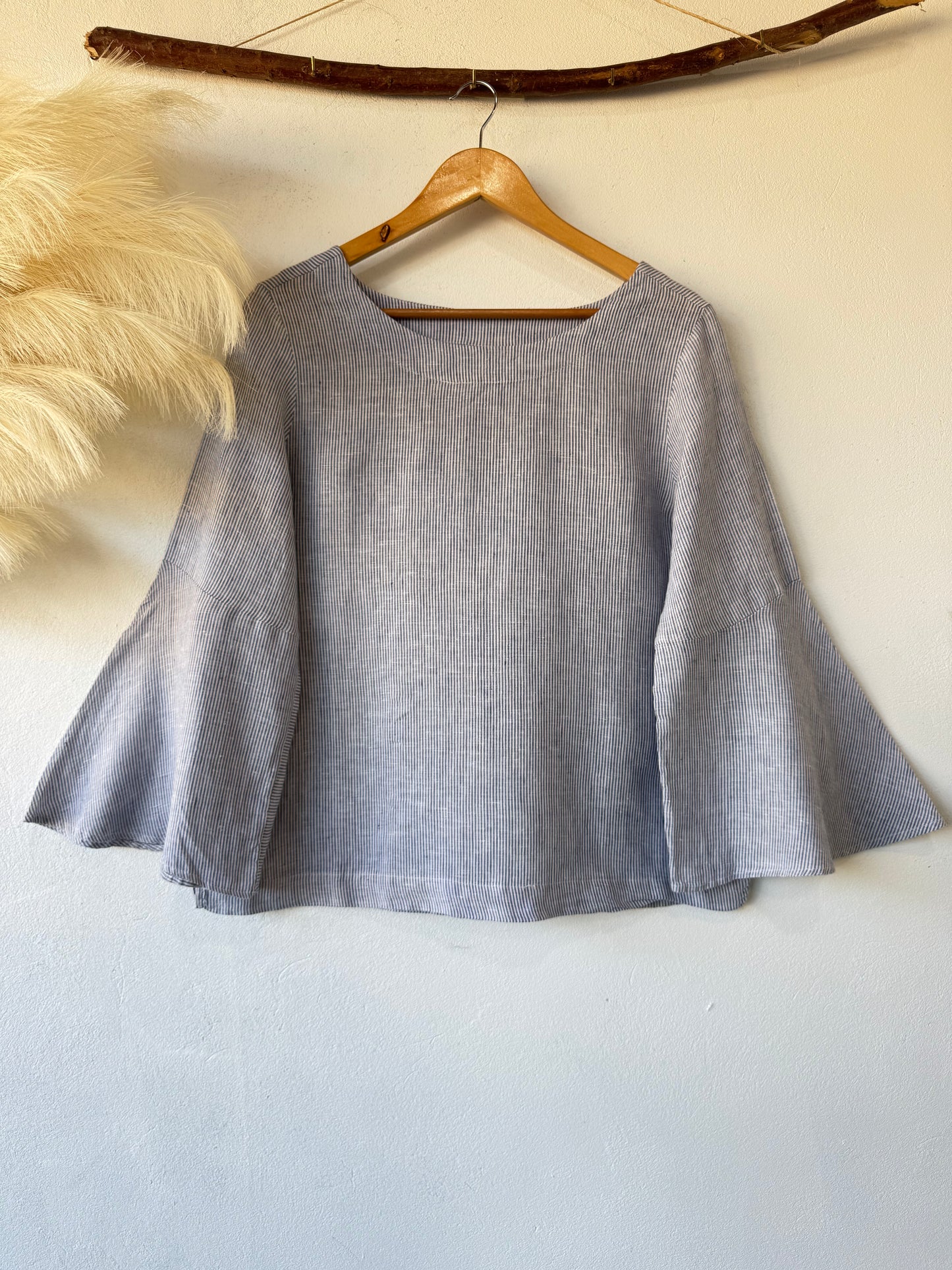 Blusa Lino con Mangas Amplias