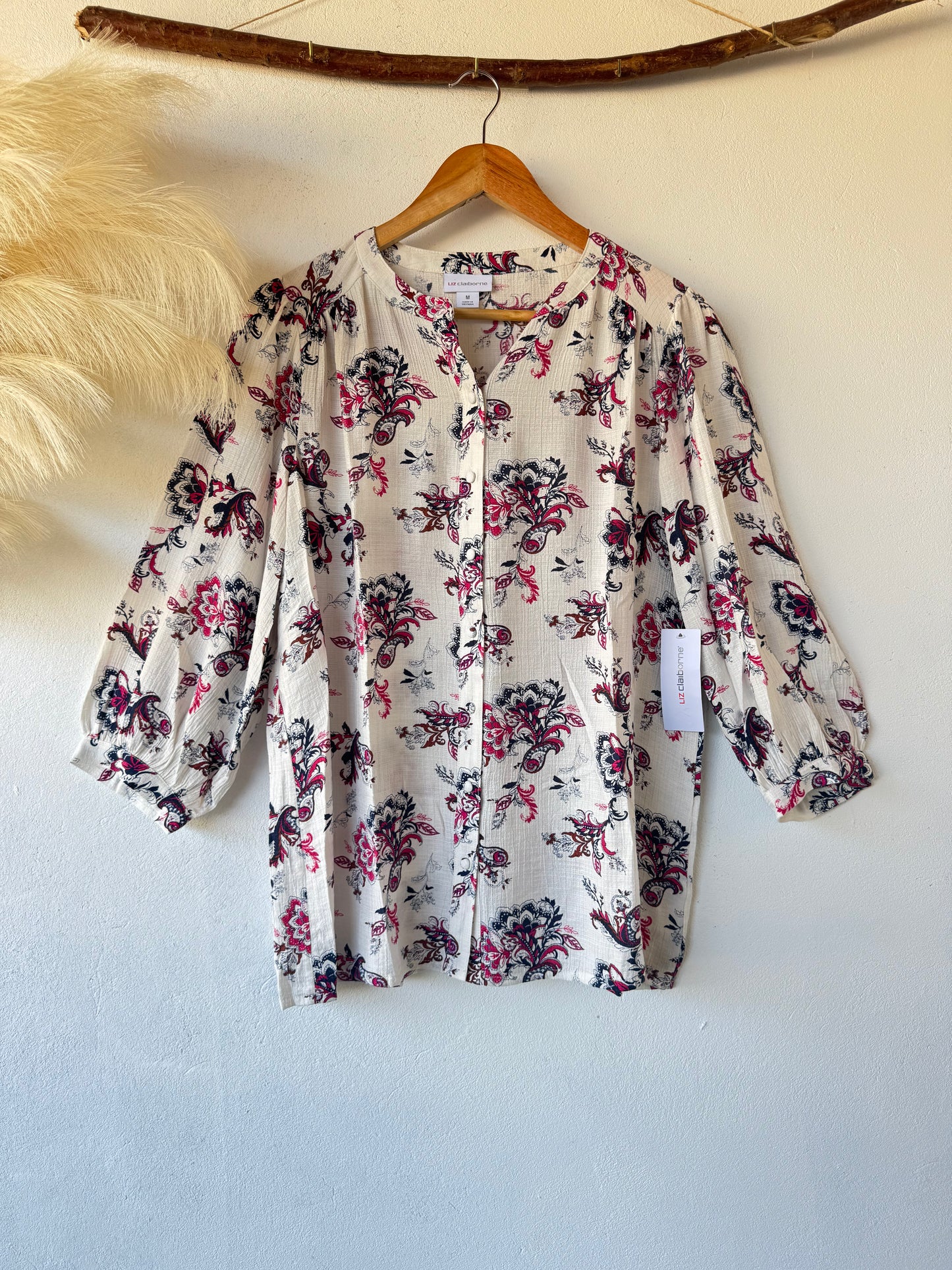 Blusa Blanca con Estampado Floral