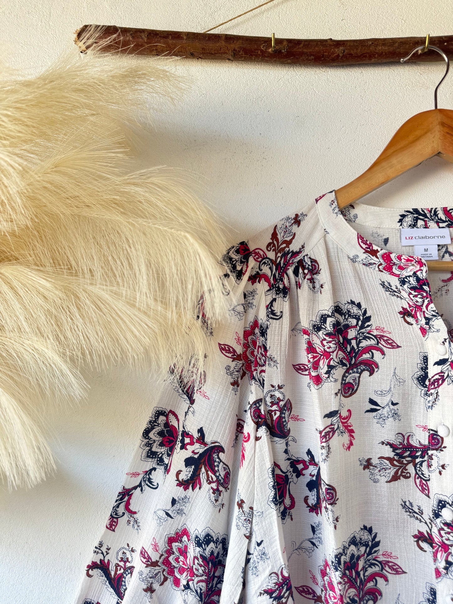 Blusa Blanca con Estampado Floral