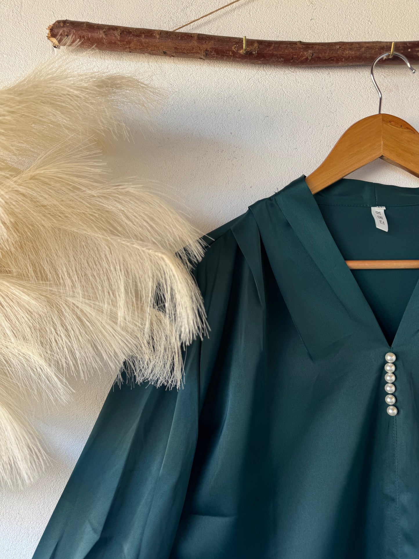 Blusa Satinada Verde Esmeralda