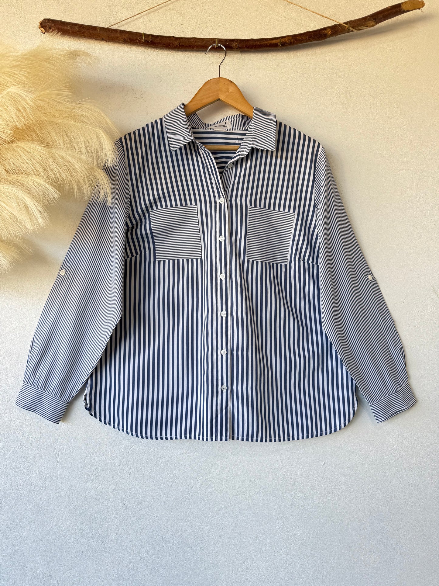 Blusa a Rayas Azul y Blanco