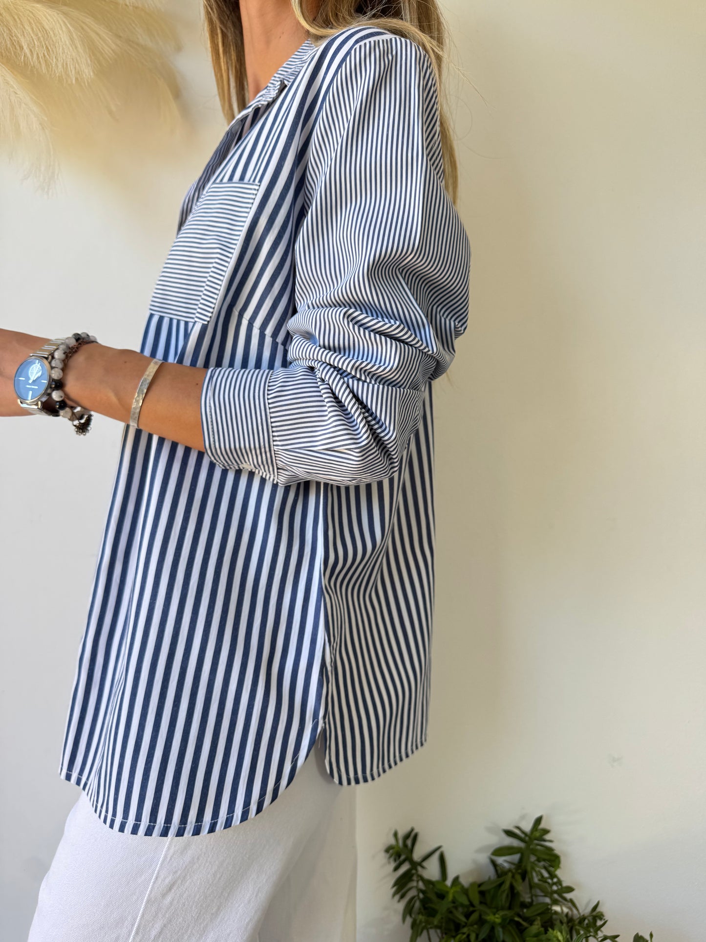 Blusa a Rayas Azul y Blanco