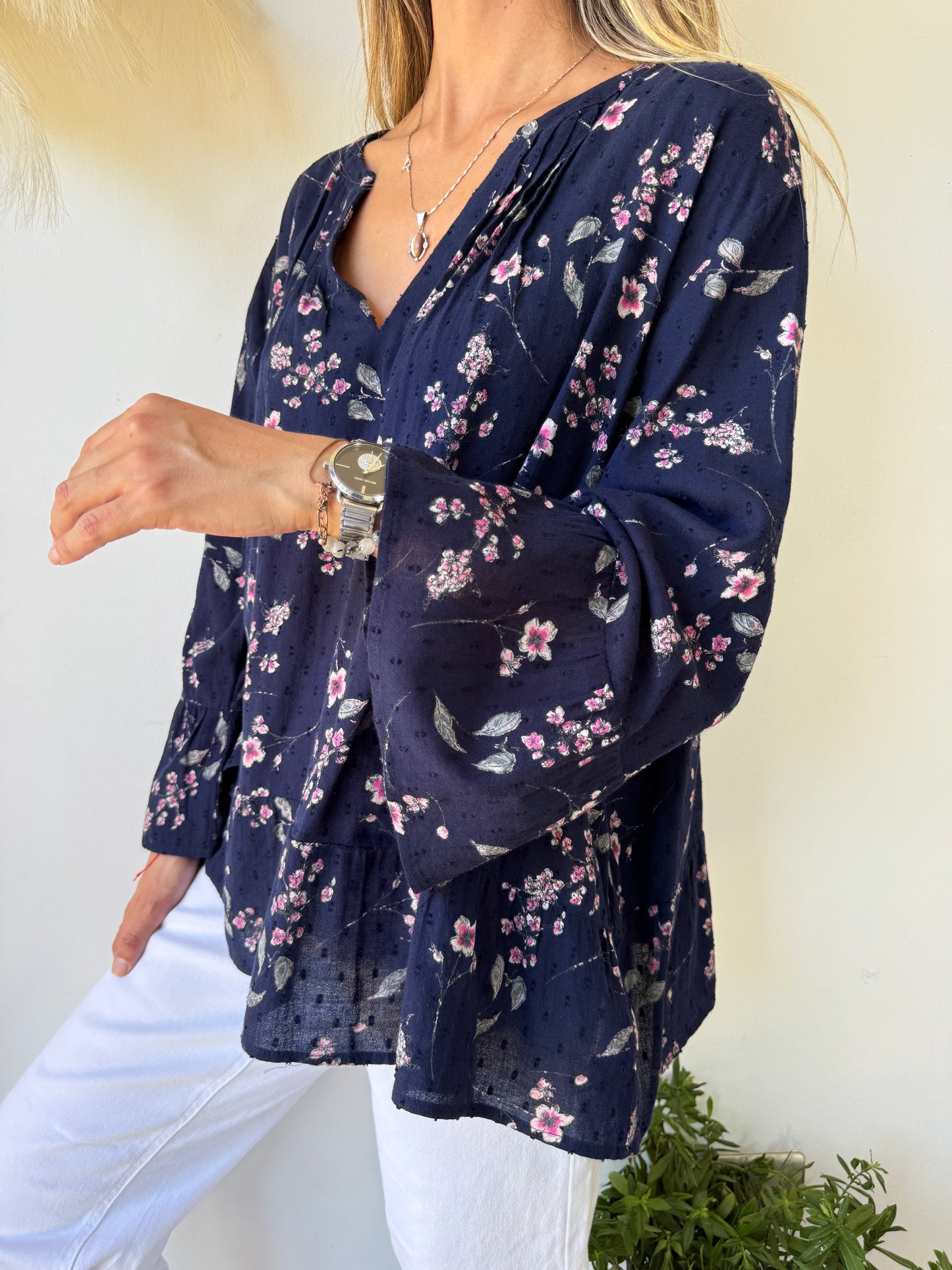 Blusa Azul Floral